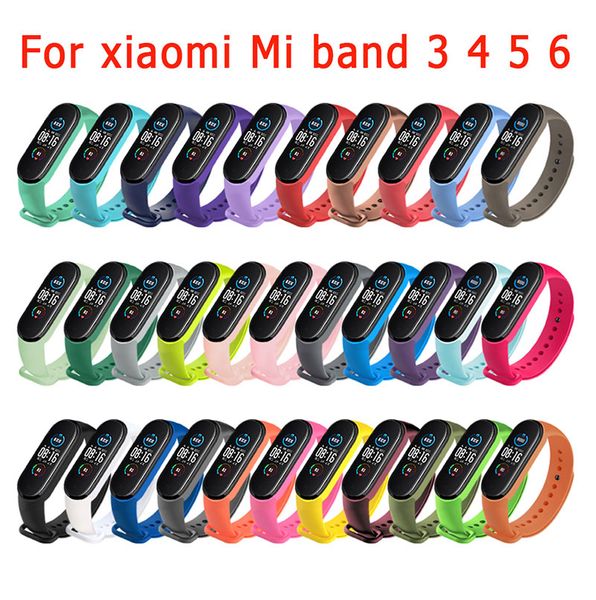 Bellissimo cinturino per orologio colorato per Xiaomi Mi Band 6 5 4 3 Cinturino in silicone con cinturino da polso MiBand 3 4 band5 band6 Accessori per smartwatch