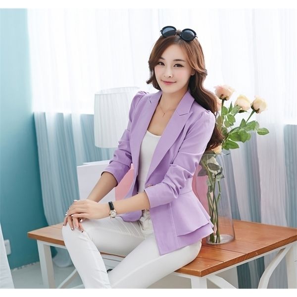 

nf women fashion blazers long sleeve notched candy color slim suit women solid color sling button blazer y200107, White;black