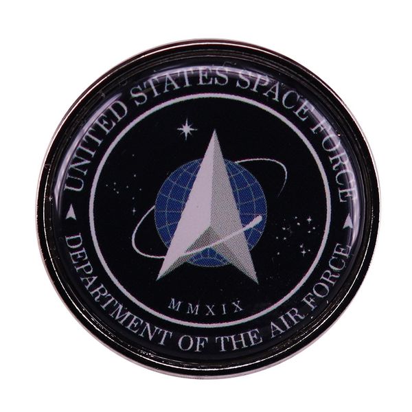 

united states space force official logo pin vintage button brooch, Blue