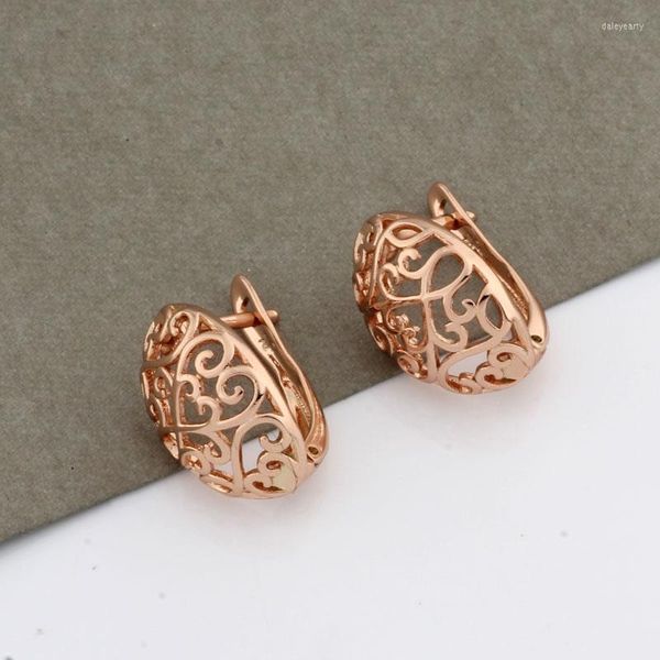 Baumeln Kronleuchter Trend Modeschmuck 585 Rose Gold Hängende Ohrringe Hohl Ungewöhnliche Hochzeit Party Geschenk GroßhandelDangle Dale22