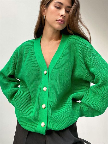 

tossy oversized cardigan sweater autumn casual high street single-breasted pullover ladies knit coat white cardigans for women, White;black