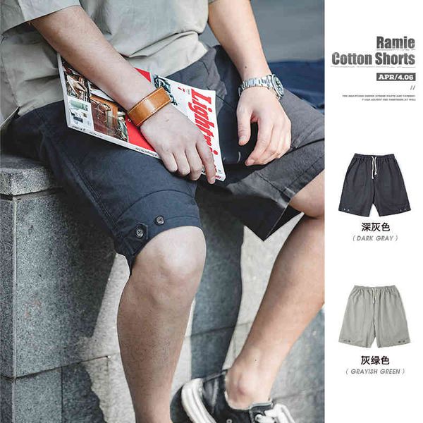 

men's shorts madden tooling drawstring elastic waist cotton linen shorts straight tube breathable large pocket pants men's summer, White;black