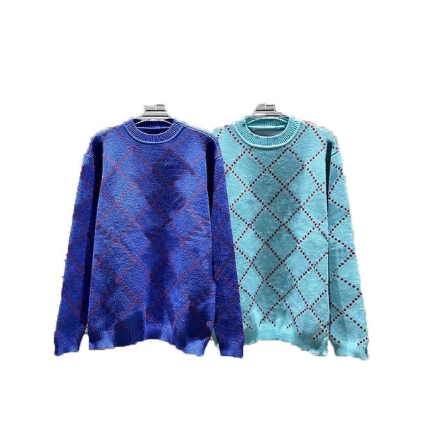 Роскошная одежда Женская свитер Женский дизайнерский дизайнерский свитер Случайный вязаный вязаный контраст цвет