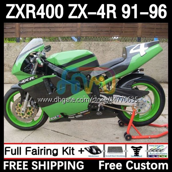 ABS BODYS KIT для Kawasaki Ninja ZX4R ZXR 400 CC 400CC 1991 1992 1993 1994 1995 1996 Cowling 12dh.57 ZXR-400 Bodywork ZX 4R ZXR400 91 92 93 94 95 96 Fairing Lucky Green