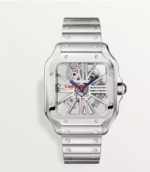 2023 nova chegada alta qualidade relógio masculino clássico movimento de quartzo relógios masculinos designer pulseira de aço inoxidável recém-chegados relógio de pulso presente esqueleto kisn face 090 lei