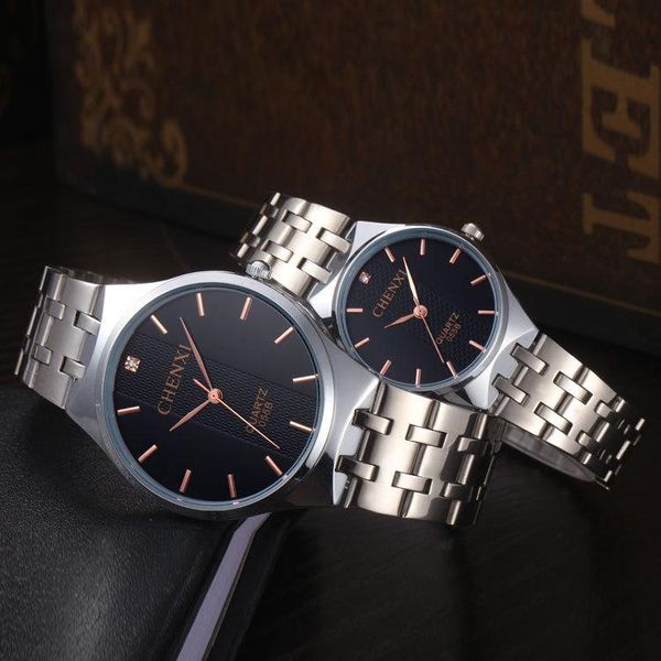 Armbanduhren 2022 Männer Frauen Stahl Quarz Watch Luxus modwasserbeständiges Geschäft relojes de los pares