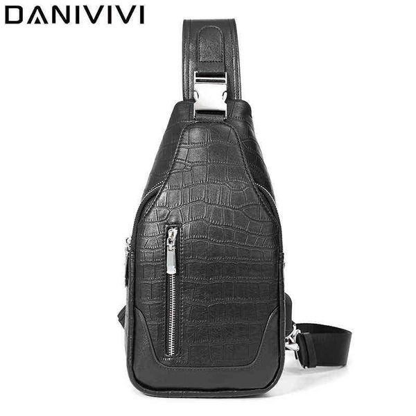 

men shoulder bag theftproof lock messenger s pu leather chest crossbody male charging handbag sling pack 2022 220610
