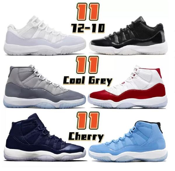 

boots 11 11s basketball shoes kids big boy sneaker cool grey low 72-10 pure violet cherry 25th anniversary animal instinct concord bred pant, Black