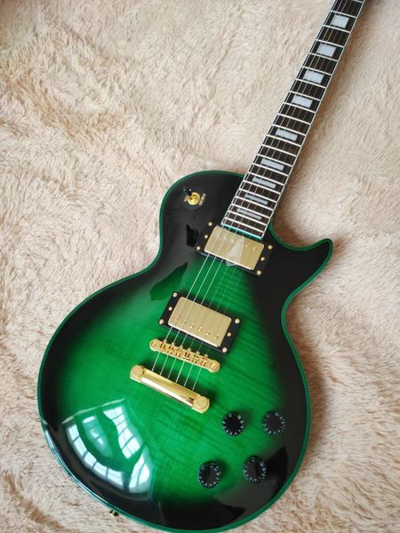 

jazz store perfect sound quality green gold piece electric guitar