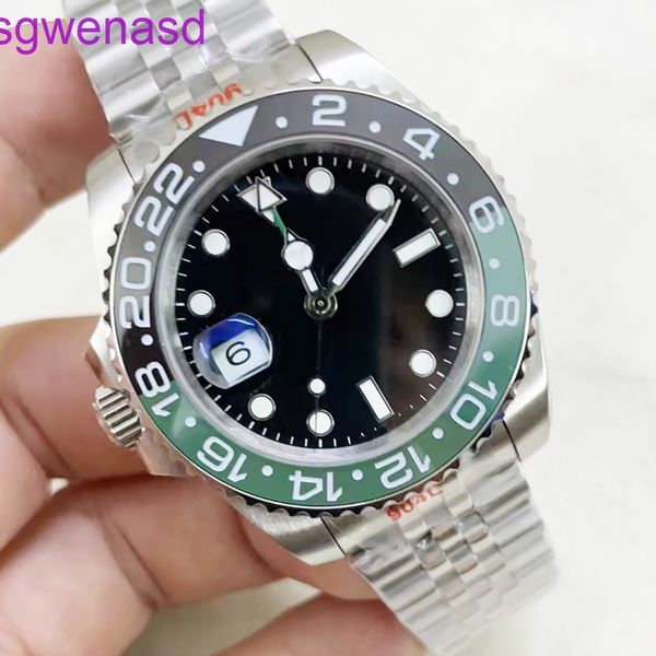 

st9 watch goes destro black green bezel ceramic automatic mechanical stainless steel big magnifier 26720vtnr sapphire glass 40mm men watches, Slivery;brown