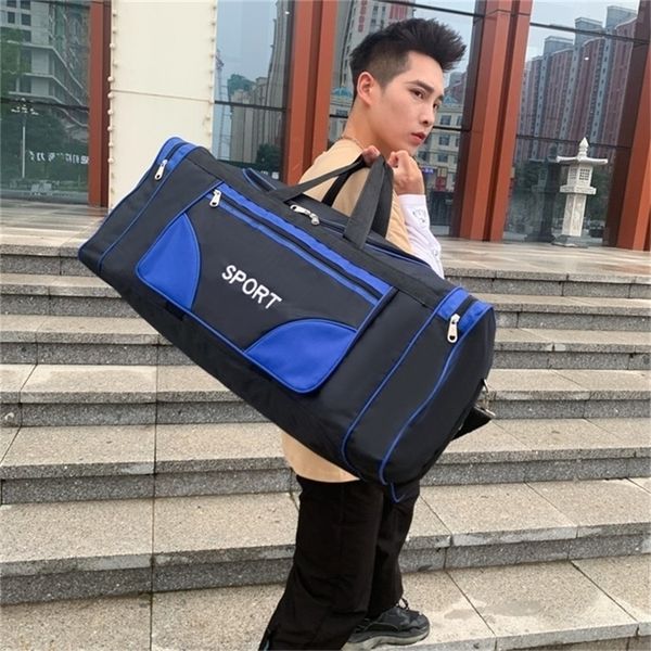 

waterproof oxford cloth large capacity men travel bag women's weekend sports leisure duffel overnight handbag packaging cube 220509