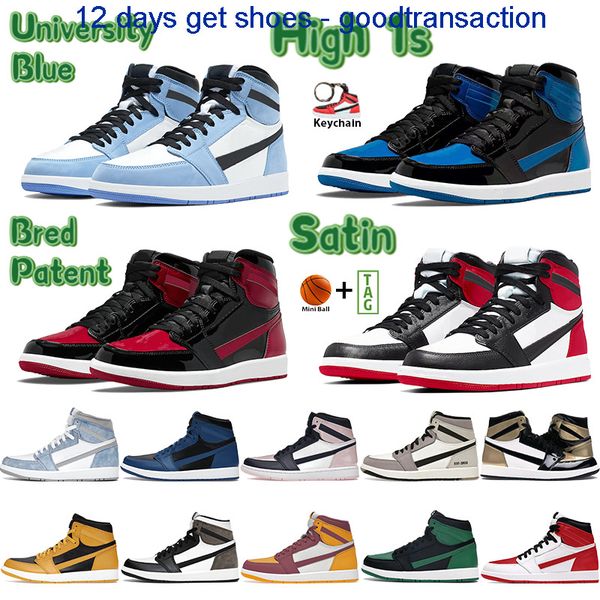 

with original box 3 days ship basketball shoes high 1 1s sneakers dark mocha bred patent heritage hyper royal university blue twist atmo