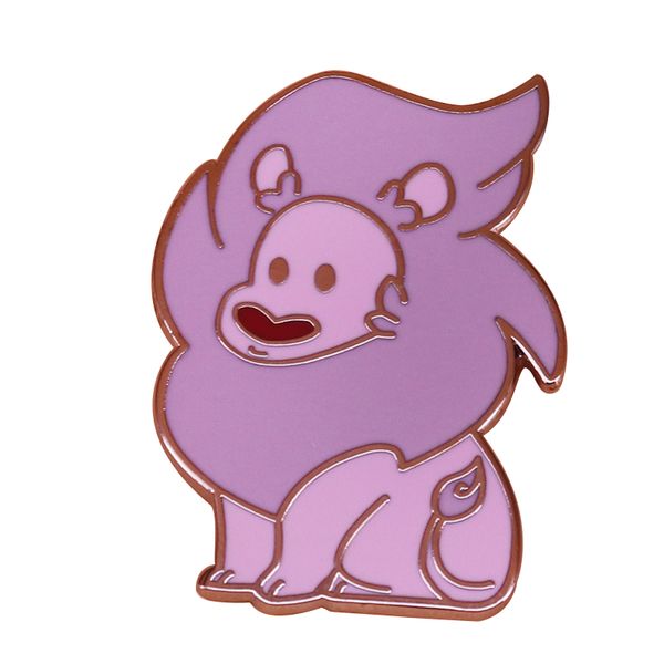 

pink lion enamel pin badge, Blue