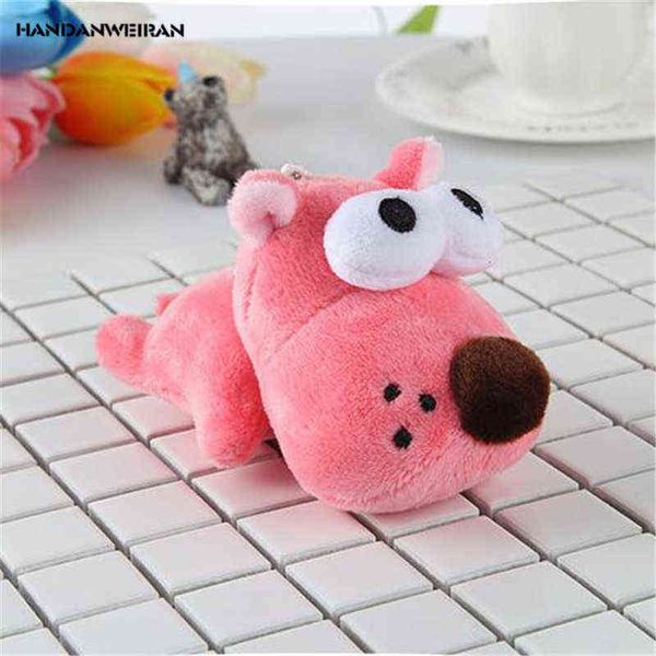 1pcs 135cm lindos animais de pelúcia de pelúcia brinquedos kawaii tambor olhos cães pingentes de chaveiro de chaves do garoto pp algodão handanweiran j220729