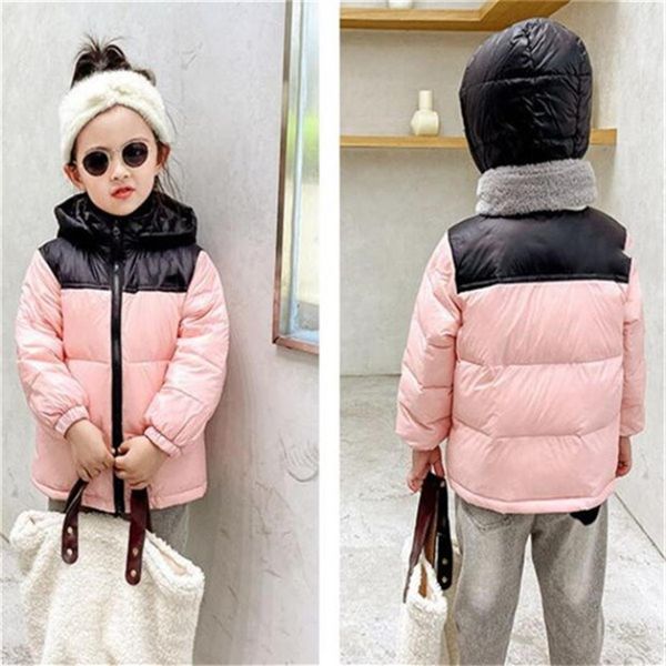 

designer north kids hooded tehch down coat sherpa puffer children's clothes boys girls fleece jackets infant children winter 262p