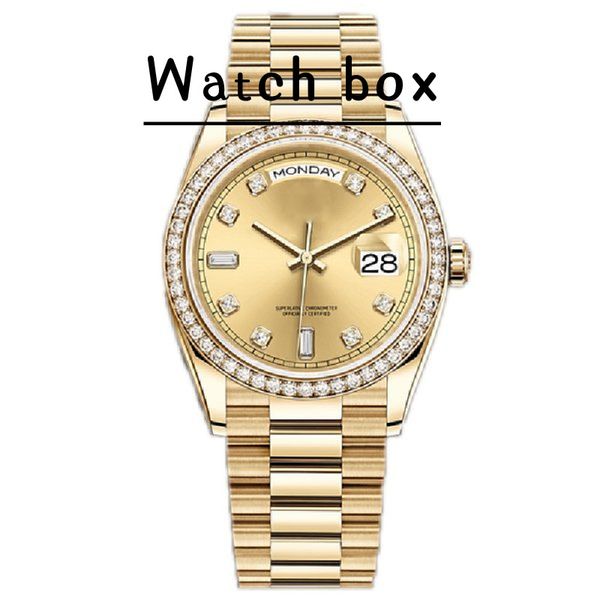 

wristwatches mens automatic mechanical watches 36/41mm full stainless steel diamond bezel waterproof luminous gold watch montre de luxe watc, Slivery;brown