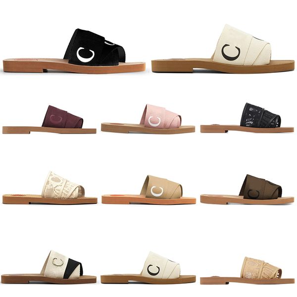 

women sandals shoes woody flat slippers designer slides cross woven summer rubber sandales beach sliders woven peep toe casual letter platfo