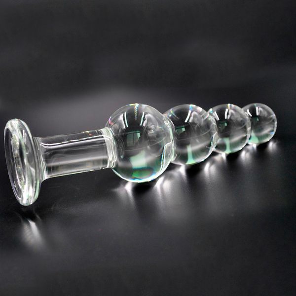 Alta qualidade Glass Falsa Penis Crystal Anal Plug-in Plug-in Massageador massageiro adulto masturbação masculpation e feminino brinquedo