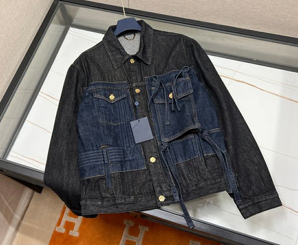 

2022 fall new fashion mens designer luxury pocket decoration demin jacket - us size jackets - designer demin jacket for men, Black;brown