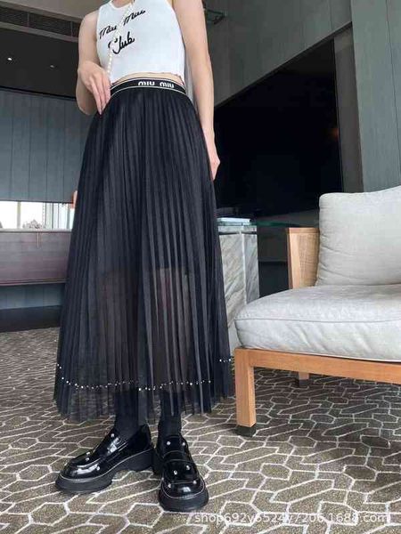 

skirts 2 spring and summer minority design pearl pleated high waist medium length skirt temperament celebrity hundred 8c2s, Black