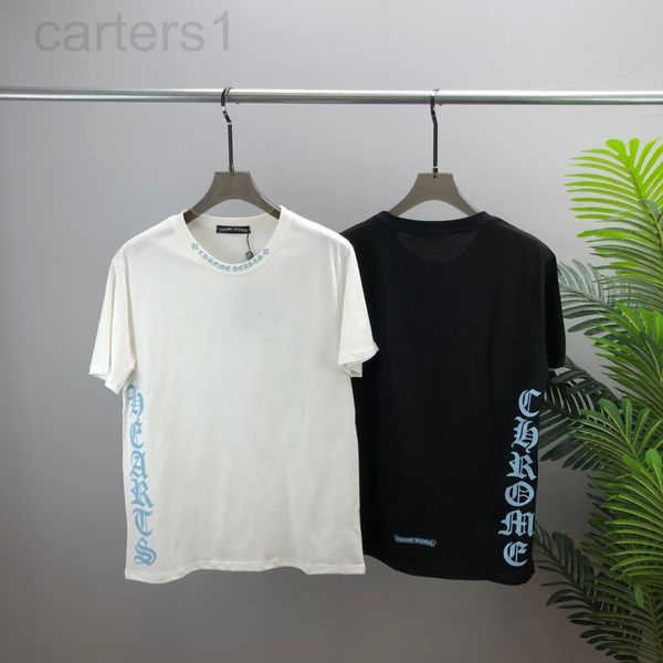 

men's t-shirts designer 2022 spring / summer new ch crowe short sleeve t-shirt men's cross sanskrit printing fashion brand ctm9, White;black