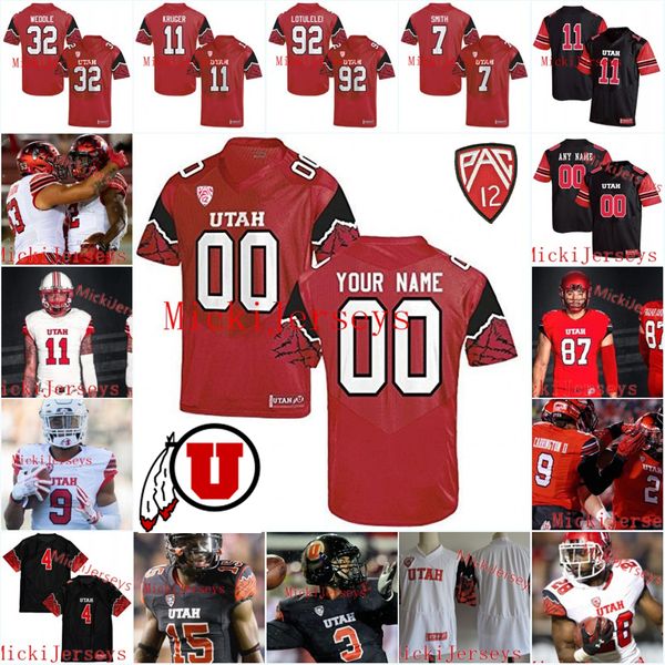 

2022 ncaa custom uu stitched football jersey 99 tennessee pututau jersey 70 hunter lotulelei 81 connor o'toole 64 marist talavou 68 jar, Black