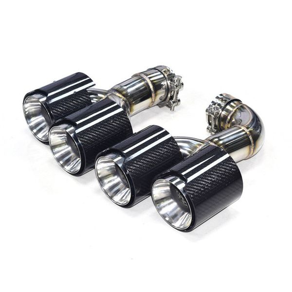 

one pair car styling stainless steel muffler pipe for b-mw x3 g01 g08 x3m 30i carbon fiber exhaust tip double exhaust nozzles