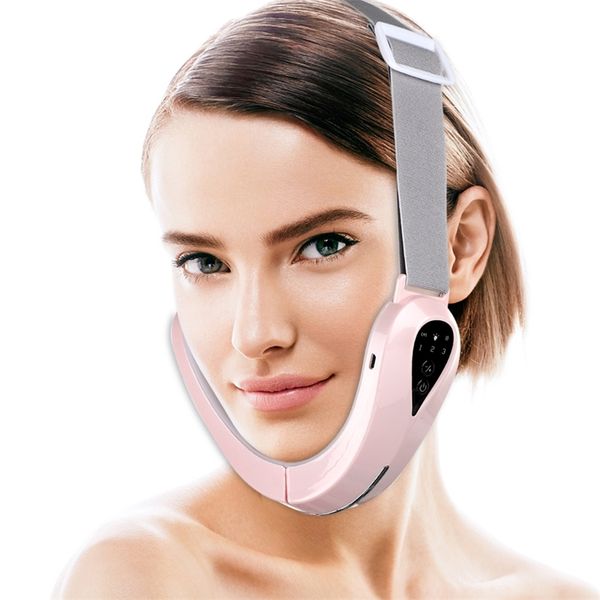 

ems lifting device red blue light chin v line lift v-line massager led face slimming vibration device face 220426