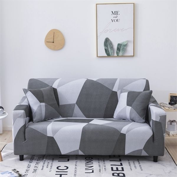 Copridivano elasticizzato geometrico VIP Link per soggiorno Copridivano moderno per divano di forma diversa Fodera per divano stile L 220513