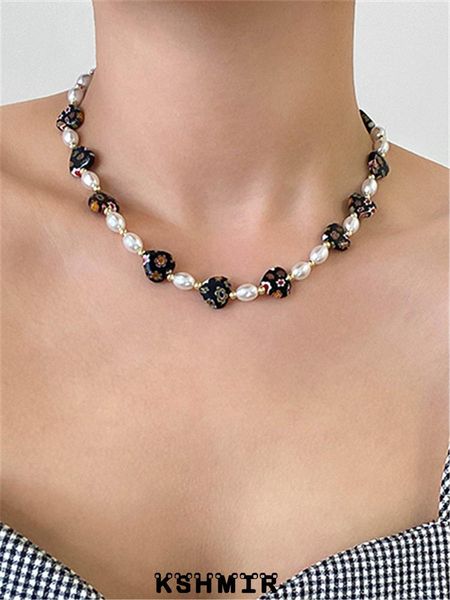 Anhänger Halsketten Südkorea Herzförmige Glasperlen Halskette Für Frauen Einfache Europäischen Und Amerikanischen Stil Warme Farbe Schmuck WomenPendant
