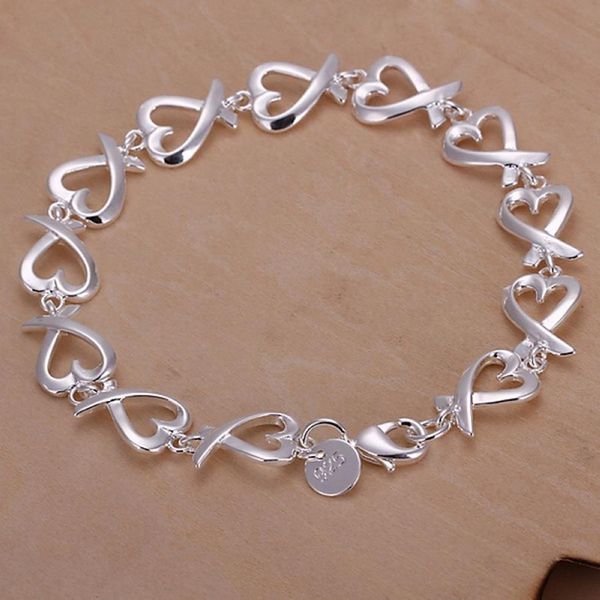 

925 silver bracelets strand for women wedding lady cute noble pretty jewelry fashion nice chain gifts, Black