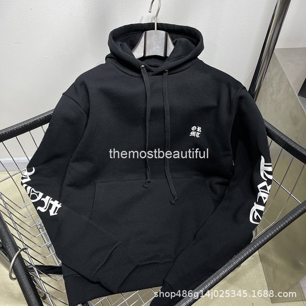 

women's hoodies & sweatshirts autumn and winter ch solid color sports hoodie sweater sanskrit letter printed arm loose men's women, Black