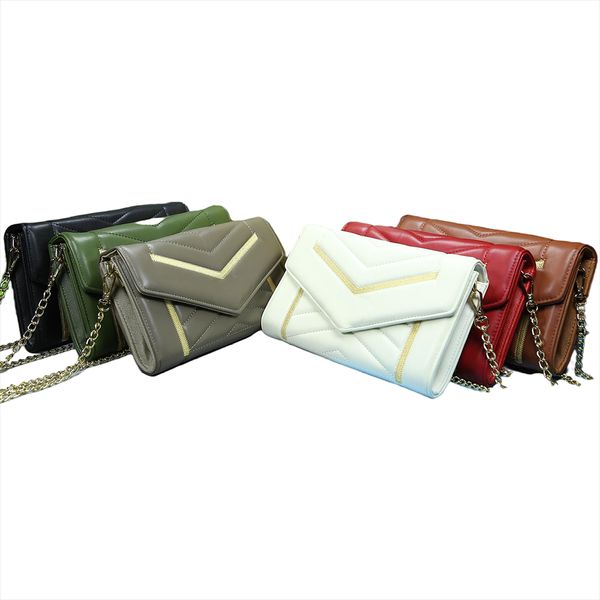 

classic designer womens clutch purses evening shoulder bags leather cross body bag stripe pattern handbag sewing backpack women chain messen