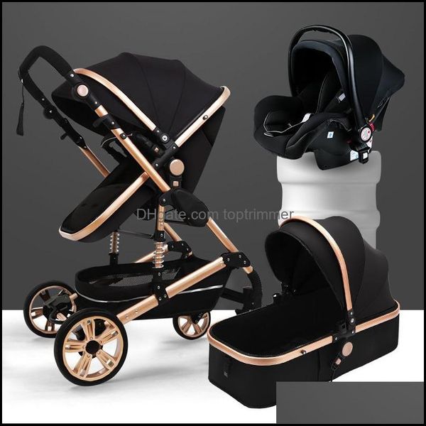 Carrinhos de bebê bebê crianças maternidade luxo carrinho de bebê alto landview 3 em 1 portátil carrinho pram conforto para nascido entrega 2021 sxudq