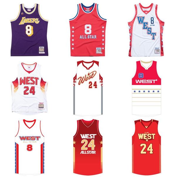 

stitched black mamba bryant all-star basketball jersey s-6xl mitchell & ness 1996-2016 mesh hardwoods classics retro version men women youth, Black;red