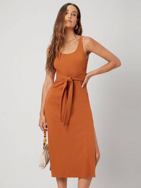 

cotton blend fitted dress 03vr#, Black;gray