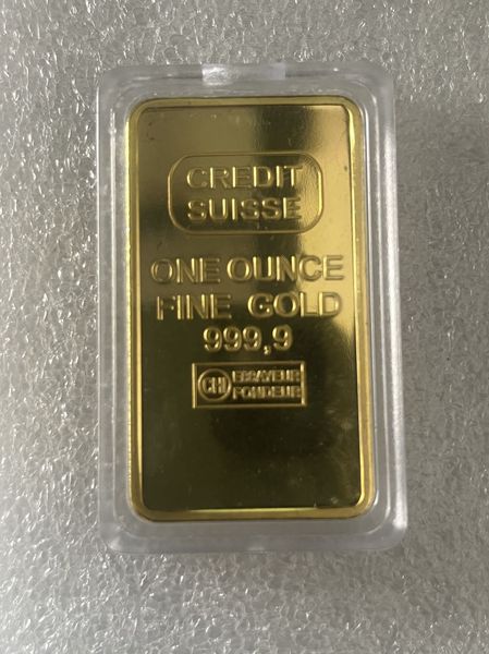 

gifts 1 pcs credit bullion bar switzerland 1 oz plated ingot badge 50 mm x 28 mm coins with different serial number.cx