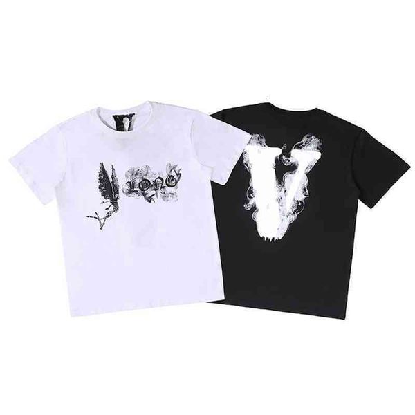 

vlones washington exclusive back big v black and white smoke wing t-shirt men's women's high street short sleeves z4p4, White;black