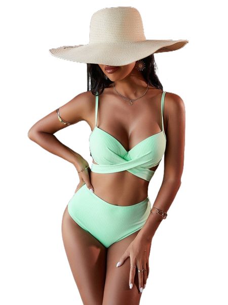 

plain wrap push up bikini swimsuit k2cc#, White;black