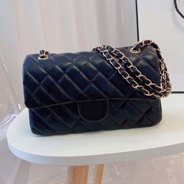 

the new leather small fragrant wind diamond chain one shoulder crossbody bags golden ball square fat women's bag sheepskin mini square