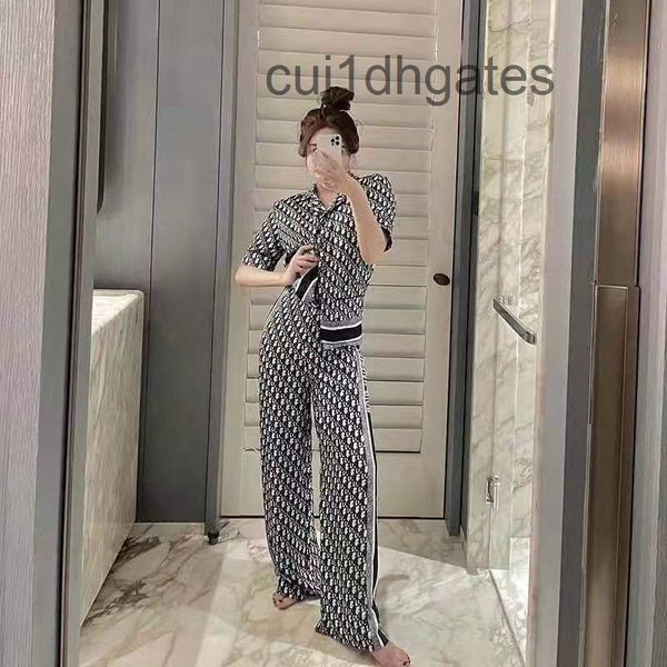 

2022 designer di or t shirt and tees dress net red fried street suit summer 2022 new d family old flower letter printing leisure high waist, Gray