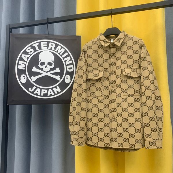 

italy autumn mens jacket european and american trend thin designer loose plus-size coat fashion exercise jacquard full of letters outerwear, Black;brown