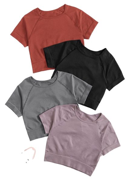 

4 pack raglan sleeve sports tee f3uk#, Gray