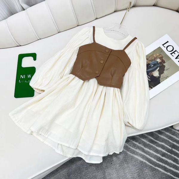 

autumn baby girls clothing sets fashion toddler kid girl brown boutique clothes wholesale 2022, White