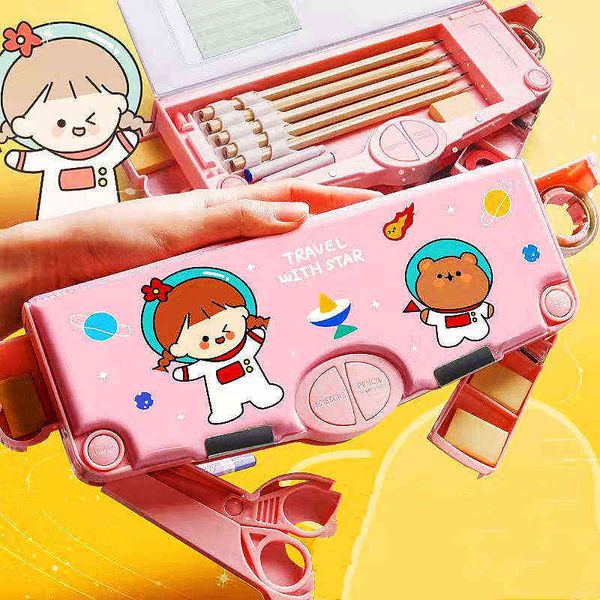 Lernspielzeug Federmäppchen Material Escolar Kawaii Estuche Schreibwaren Schule Trousse Scolaire Niedliche Multifunktions-Stiftbox T220829