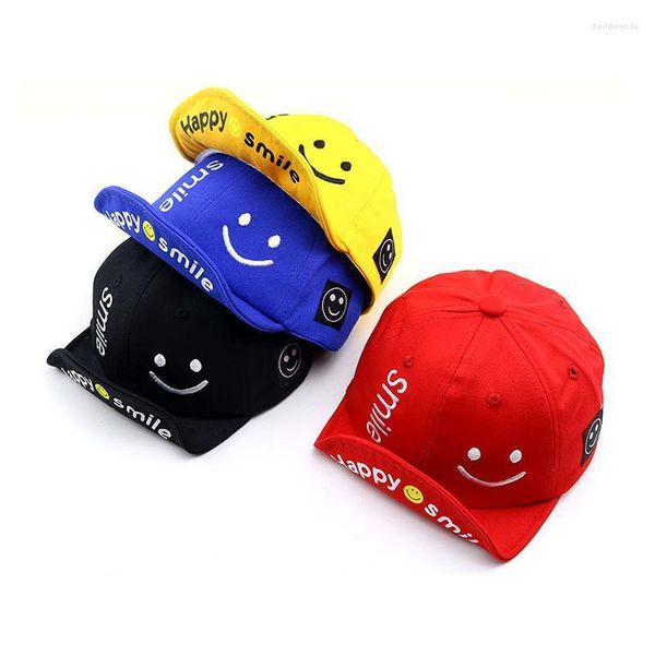 Berretti Primavera Estate Sborn Baby Berretti da baseball Ricamo Sorriso Ragazzo Ragazza Cofano Cartoon Bambini Cappello da sole Hip Hop Bambino Snapback CapBerets Davi2