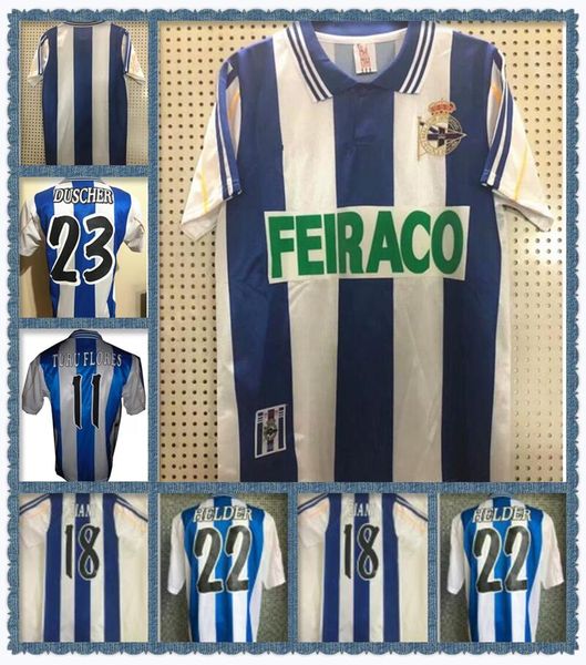 

1999 2000 deportivo de la coruna retro soccer jersey 99 00 deportivo la coruna valeron makaay bebeto bitinho classic vintage football shirt, Black;yellow