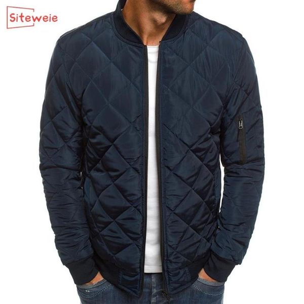 

siteweie fashion men thicken parkas jackets autumn winter warm coat outwear sports casual jacket men zipper clothes g4962586, Black