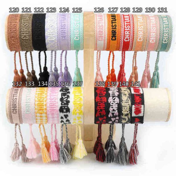 

classic brand fashion bracelets chains jewelry bangles handmade embroidered link woven tassel adjustable women men lover gift chain bangle p, Black