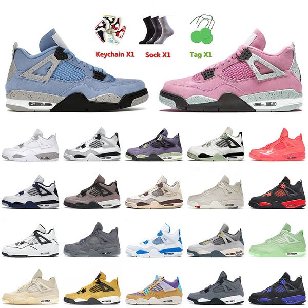 

new jumpman 4 4s iv basketball shoes university blue pink size 36-50 seafoam red thunder shimmer sail zen master men women outdoor sports